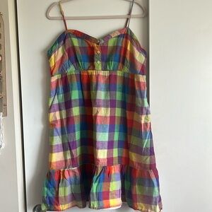 Old Navy Rainbow Plaid Dress